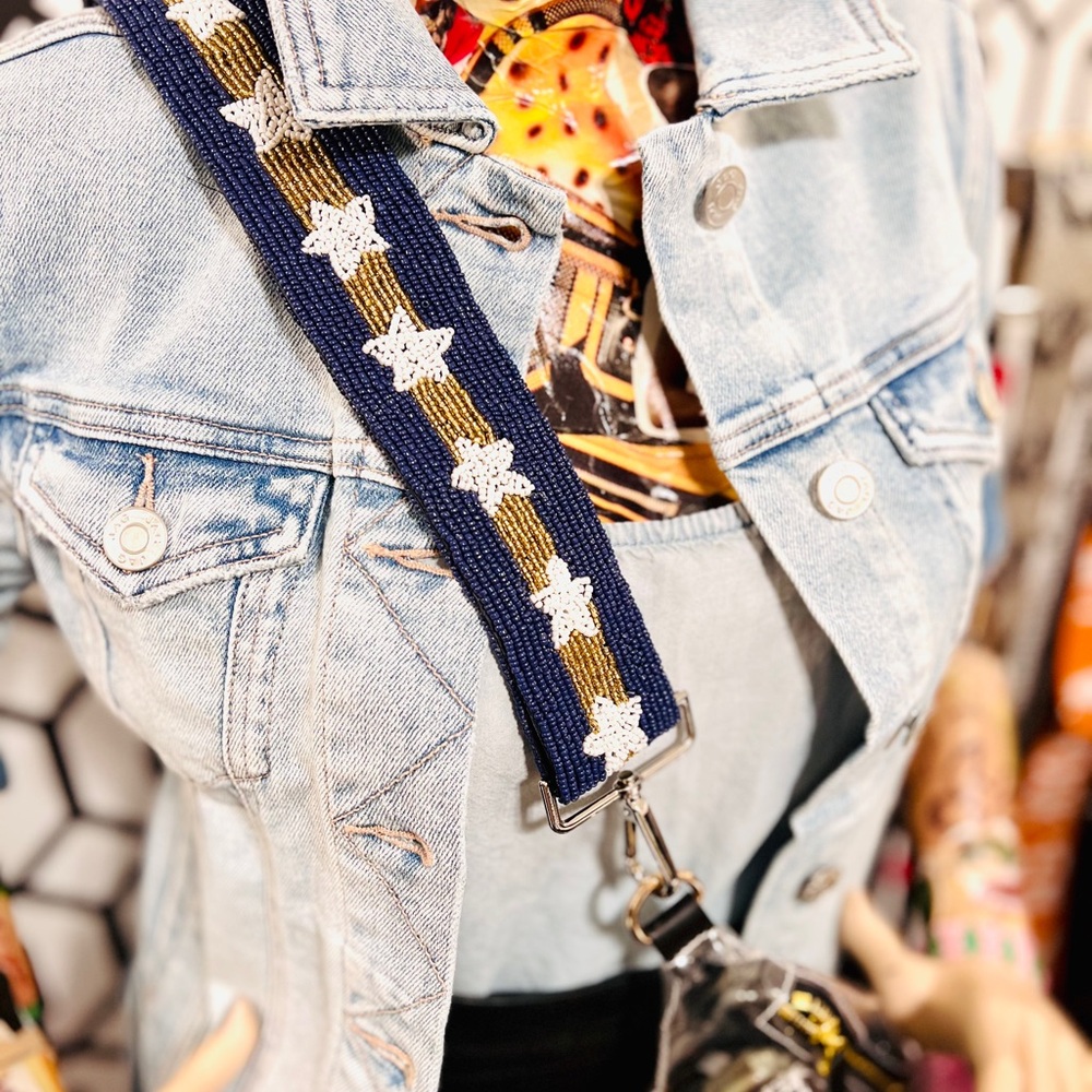 Beaded Navy Star Strap